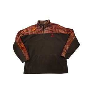 Huntworth Mens L Camo Fleece 1/4 Zip Pullover Oak Tree Evo Hunting
